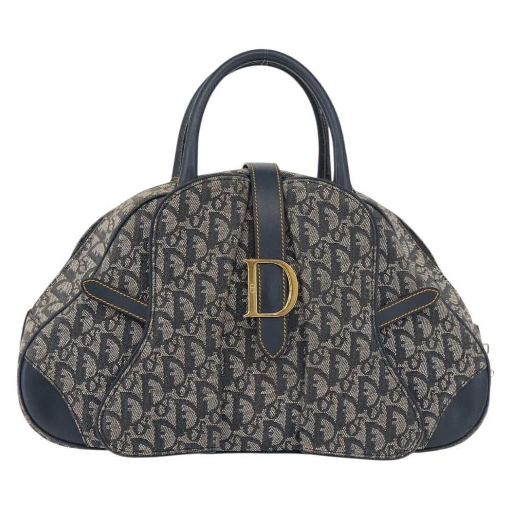 Christian Dior Vintage Saddle Bowler Diorissimo Canvas Medium